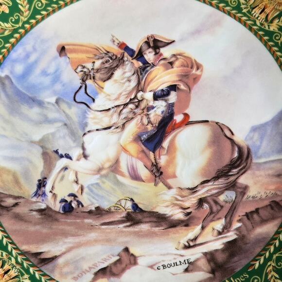 2 Vintage Green Porcelain Josephine & Napoleon French Limoges Collectors Plate - Picture 5 of 7